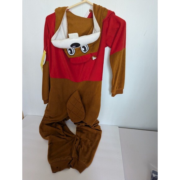 Buckeys Buc-ees Beaver Union Suit Mascot Costume Pajamas Hooded One Piece Y M/L - Picture 7 of 9